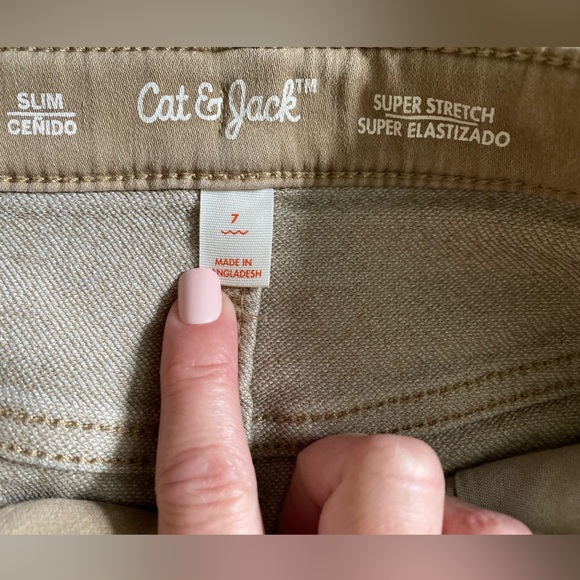 Boys Cat & Jack Khaki Pants- Size 7 (2 Piece) - Picture 4 of 5